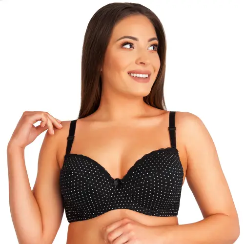 Bawełniany biustonosz usztywniany w groszki Lucie 1699