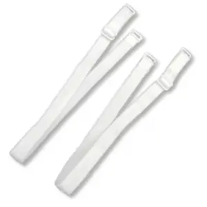 Ramiączka materiałowe ozdobne białe 2 szt, metalowe zapięcia, szerokość 10mm