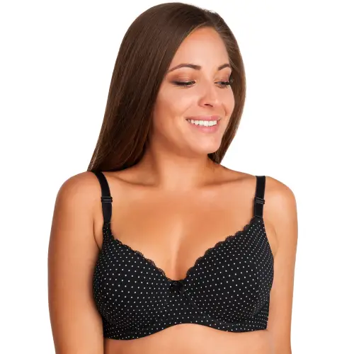 Bawełniany biustonosz usztywniany w groszki Ada 1683